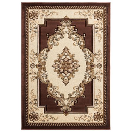 UNITED WEAVERS OF AMERICA United Weavers of America 2050 10551 35C 2 ft. 7 in. x 4 ft. 2 in. Bristol Fallon Chocolate Rectangle Rug 2050 10551 35C